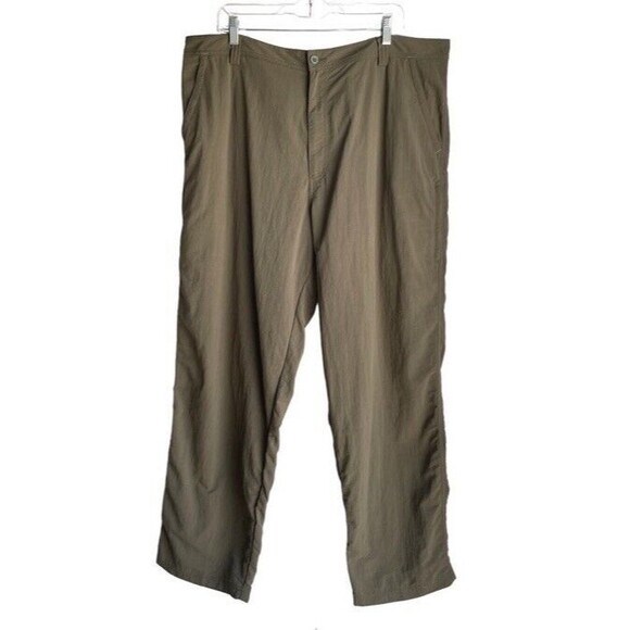 REI Co-Op Pants Adventures Khaki Nylon Hiking Camping Outdoor Multi Pockets 42 - Picture 1 of 14